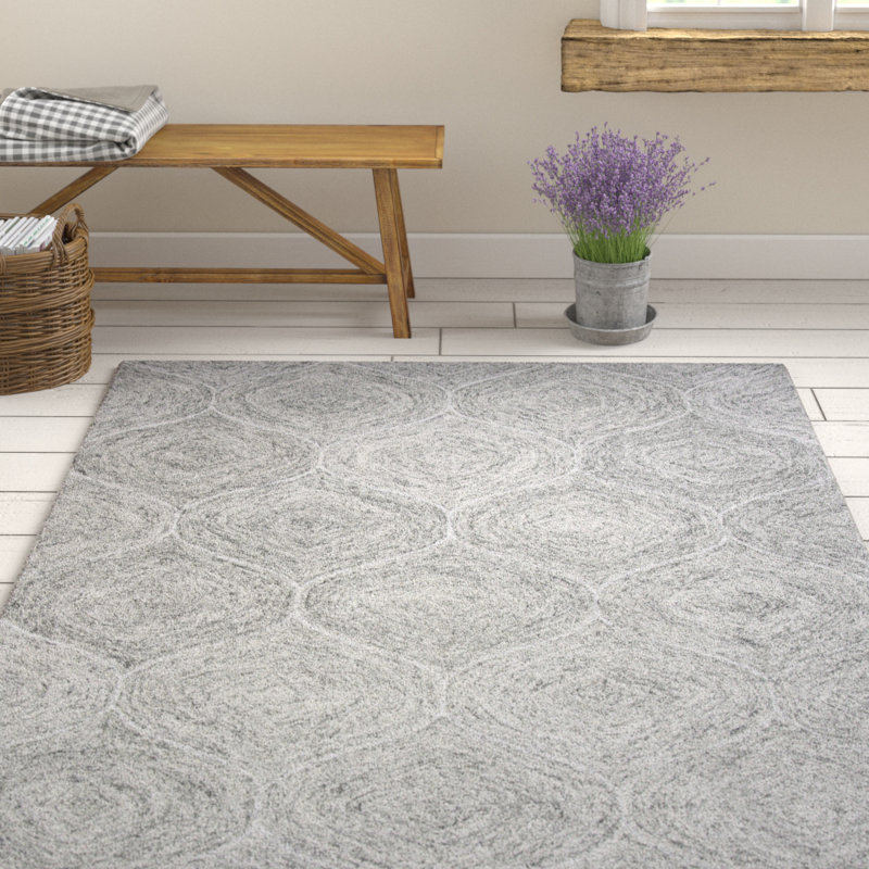 Gracie Oaks Pershing HandTufted Wool Gray Area Rug & Reviews Wayfair